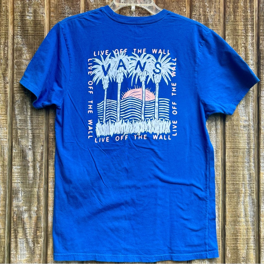 Vans Front and Back Graphic Print Tee Slim Fit Palm Tree